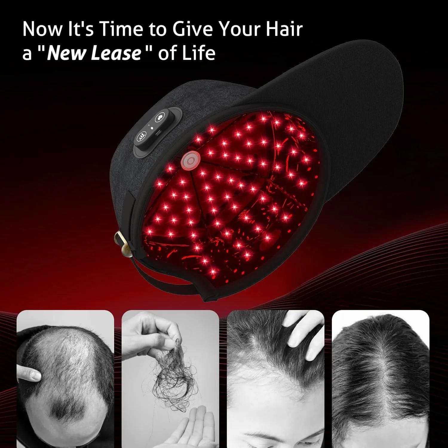Dispositif de croissance des cheveux avec capuchon Laser sans fil, chapeau de thérapie au Laser de b