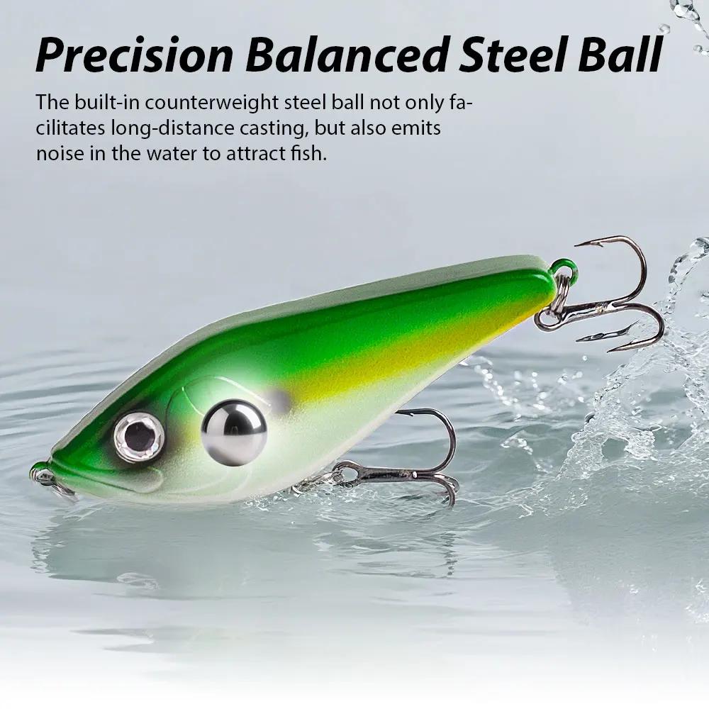Leurre de pêche Jerkbait Musky 80mm/15.5g pour brochet, Jerk VIB, leurres Musky à coulée lente, wobb