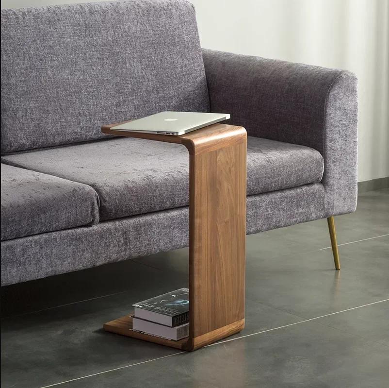 Table d'Angle Nordique en Bois Massif, Simple, Japonaise, Meuble de Salon Moderne
