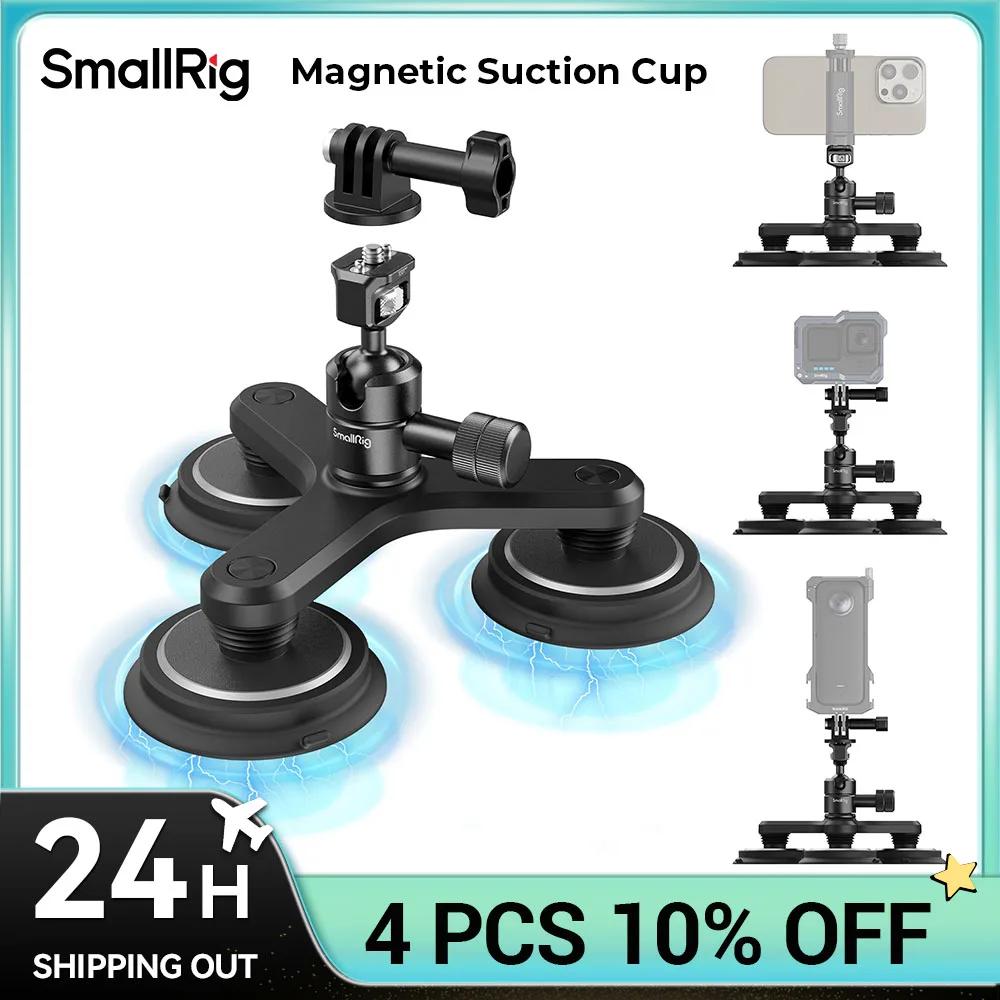 SmallRig – Kit de Support de montage à ventouse magnétique Triple/Double/simple pour caméra d'action