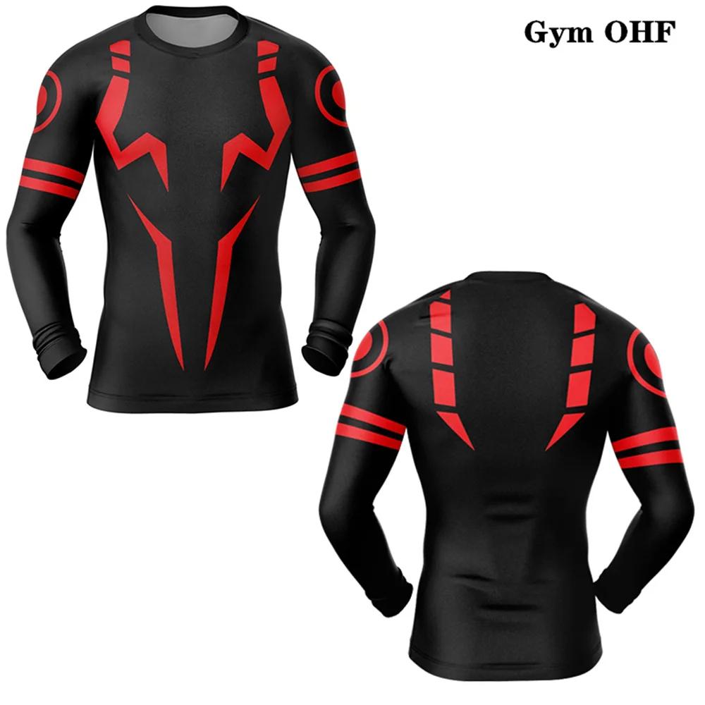 Chemise compression Jujutsu Kaisen impression 3D homme gym fitness course séchage rapide