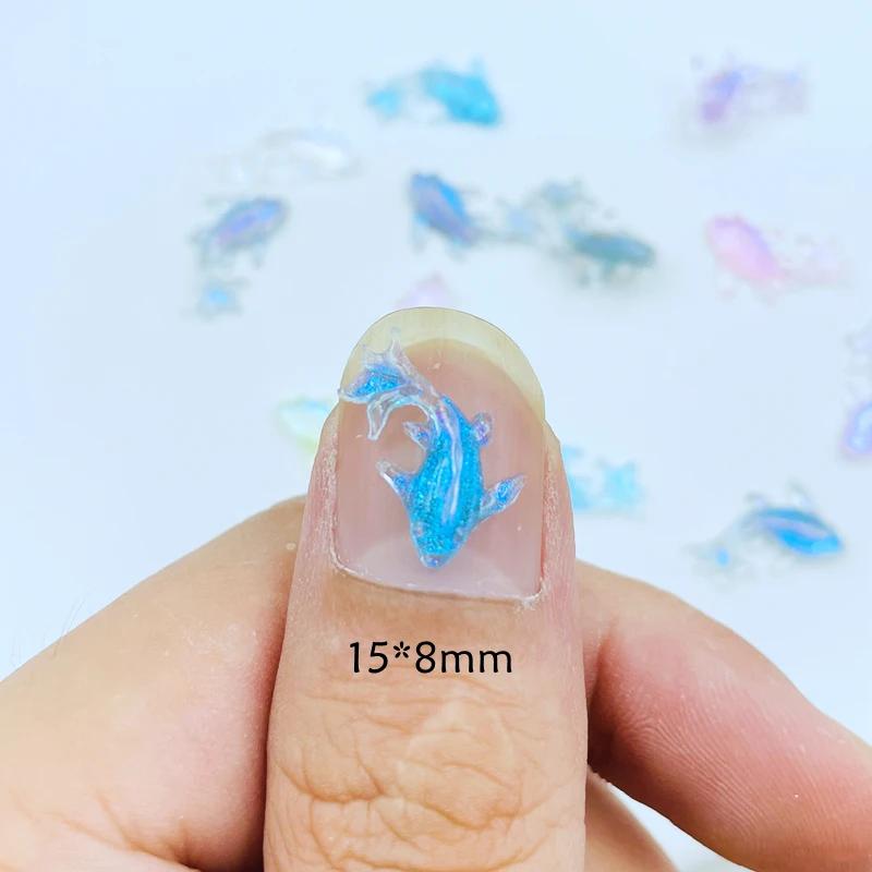 100 pièces nouveau mignon Mini Kawaii couleur petit poisson rouge résine Figurine artisanat Flatback