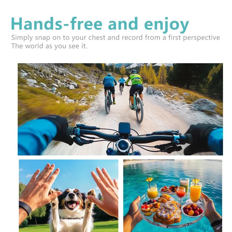 Caméra à pouce S70 180 ° Caméra d'action avec enregistreur de cyclisme WIFI Sport DV, 2.7K/1080P,