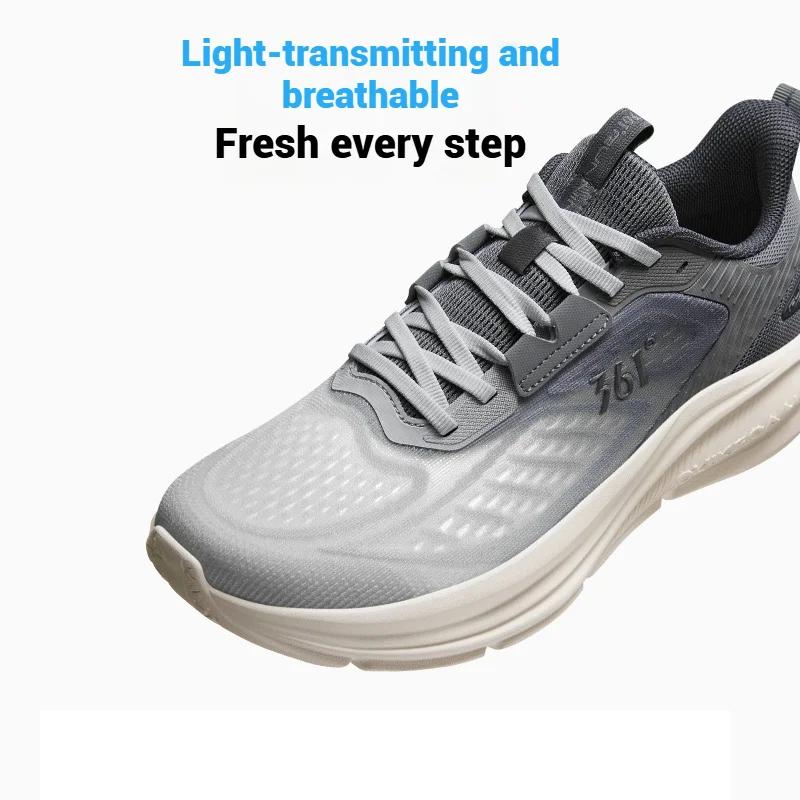 Chaussures de course 361 degrés pour homme - Semelle épaisse amortissante et rebond pour printemps