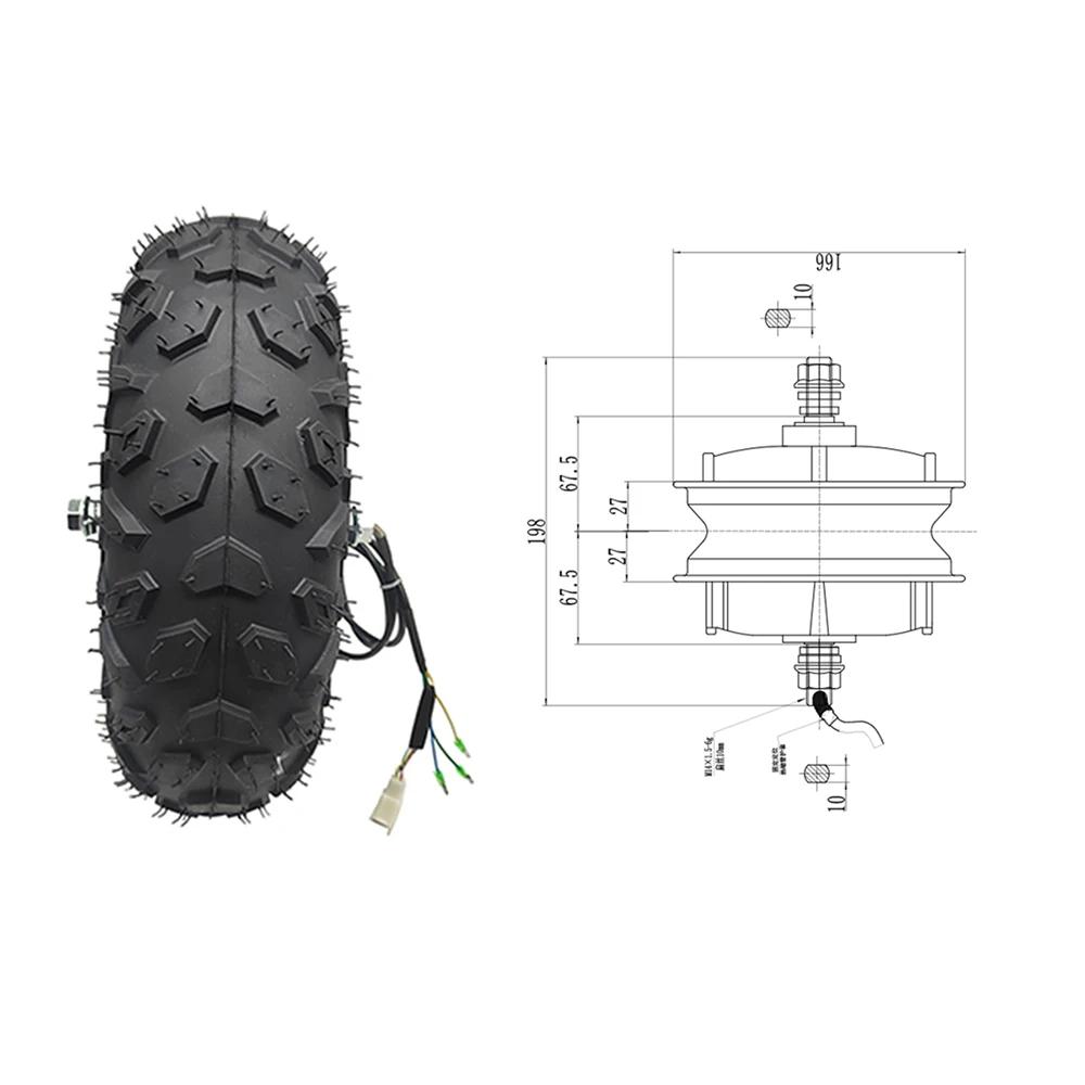 Kit de moteur de moyeu de brouette électrique, roue rugueuse, tout terrain, 24V, 36V, 48V, 350W, 500