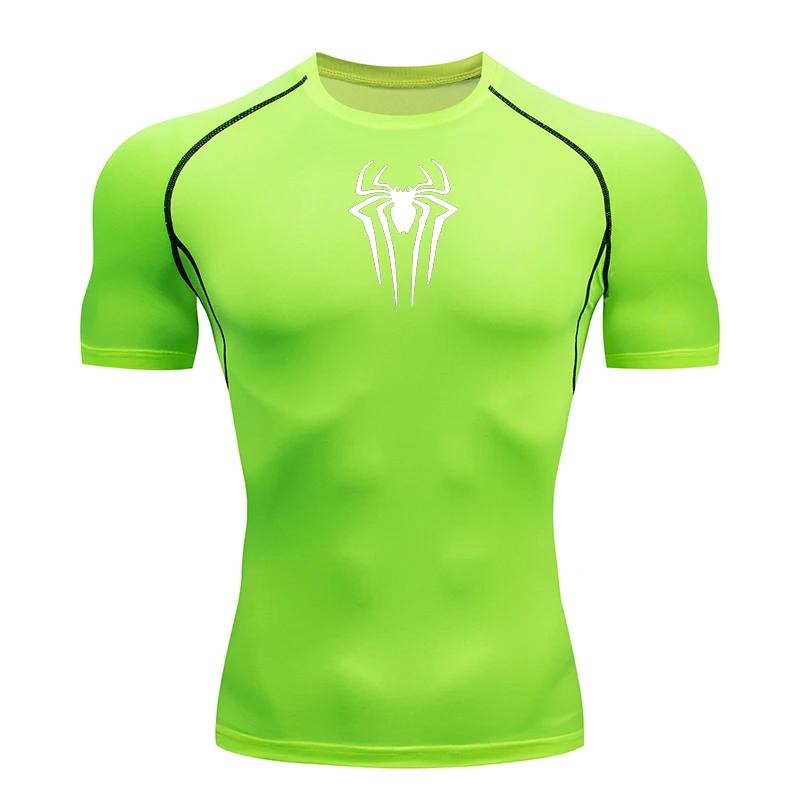 2025 Compression t-shirt hommes à manches courtes Sport t-shirts Fitness course vêtements de Sport h