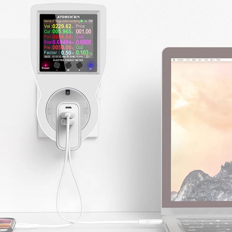 AC 220V Tuya Smart Life WiFi prise numérique fréquence de puissance compteur d'énergie contrôleur de