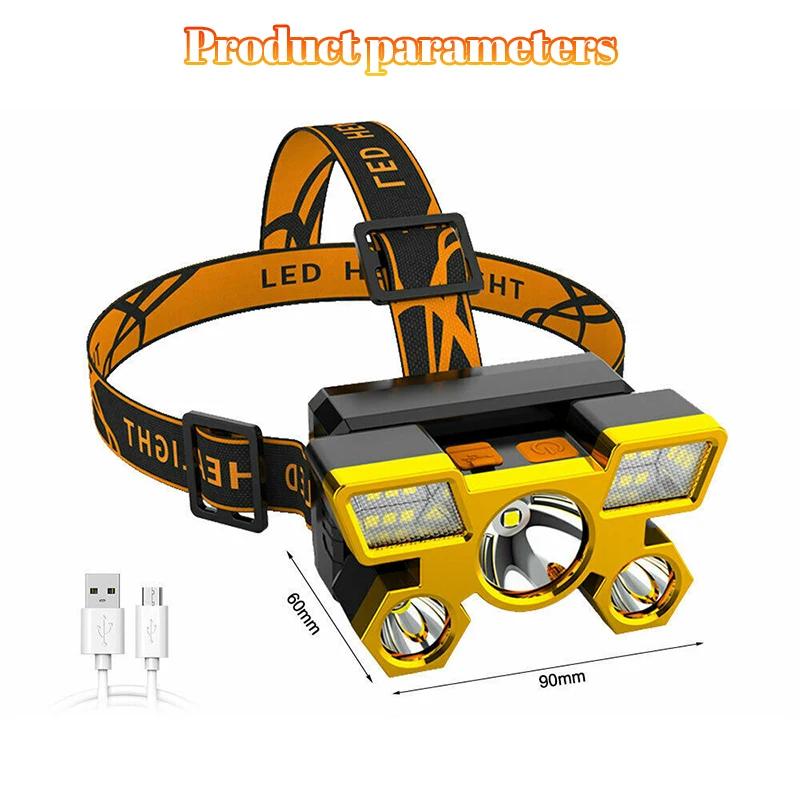 Lampe de sauna aste USB, lampe de poche de bain montée sur la tête, batterie intégrée, camping en pl