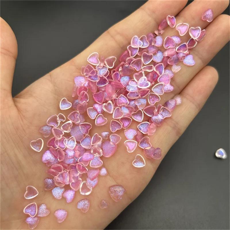 50 pièces accessoires résine Kawaii Nail Art breloques dessin animé coeur décorations d'ongles taill