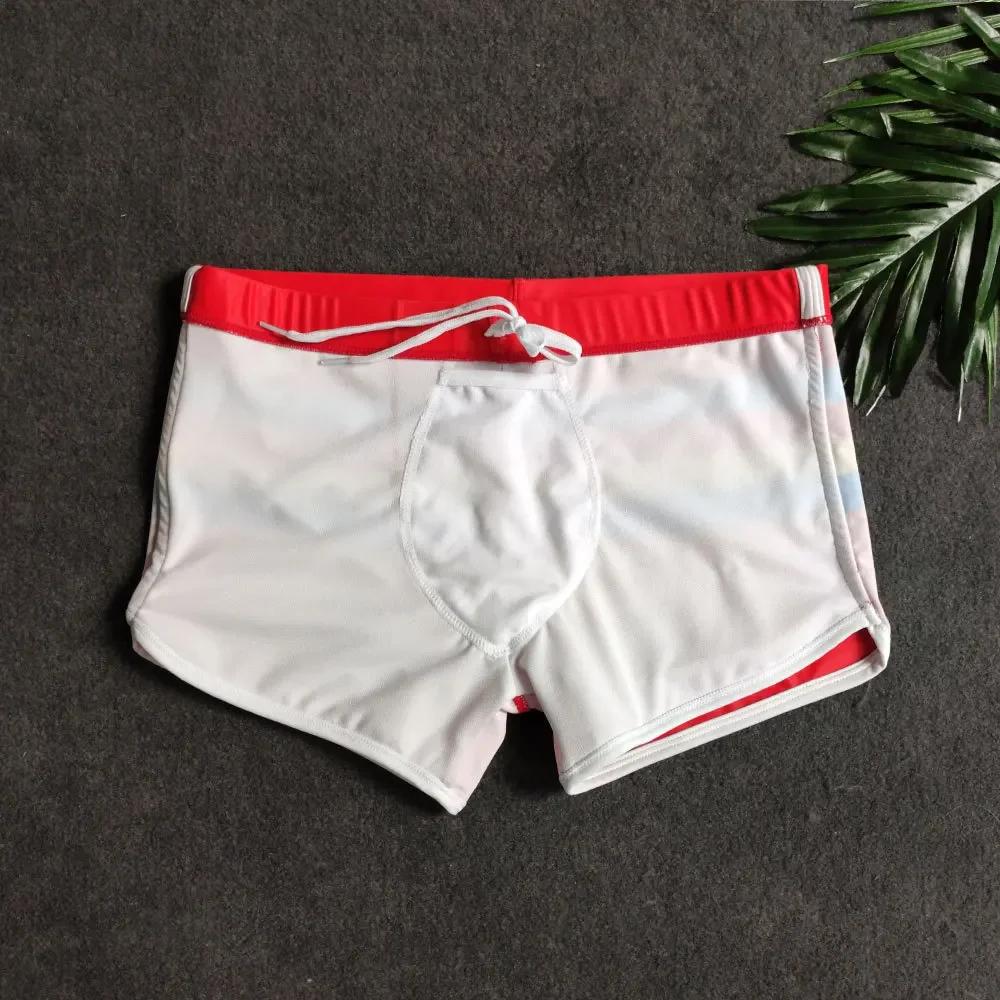 Maillot de bain à rayures pour hommes, shorts de surf et de plage, séchage rapide, boxer court, sous