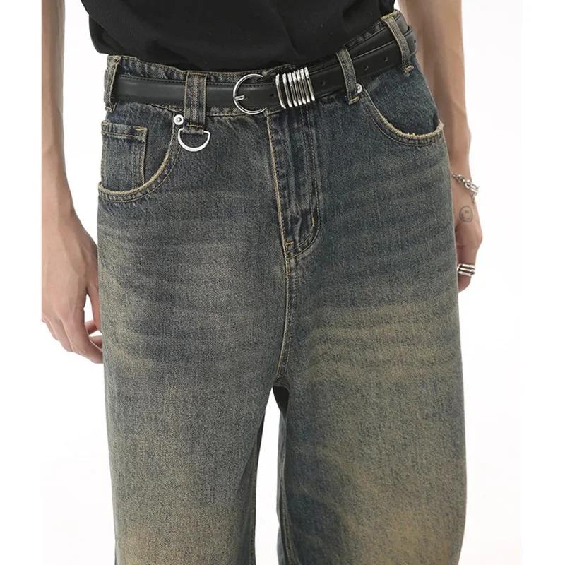 Nouveaux hommes Baggy jambe droite jambe large jean homme mode Vintage lavage pantalon Denim décontr