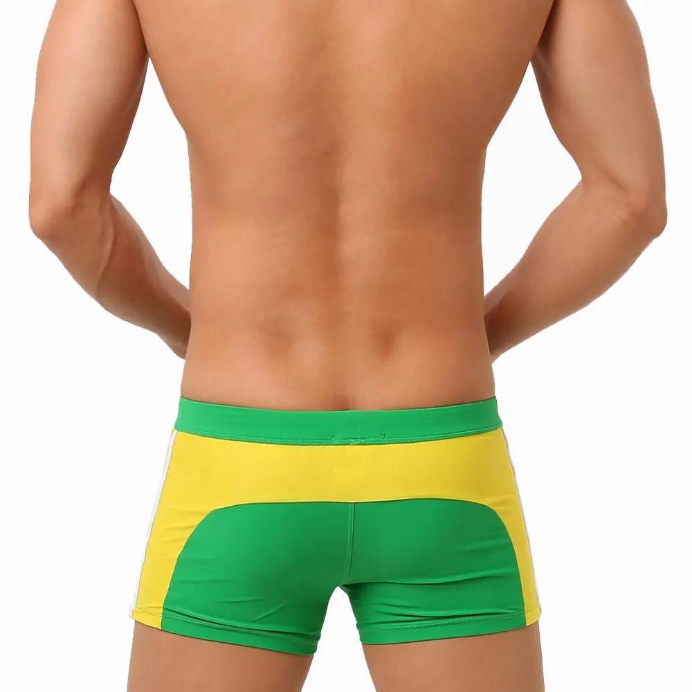 Maillot de bain Sexy pour hommes, maillot de bain à séchage rapide, avec poche zippée, Boxer, slip,