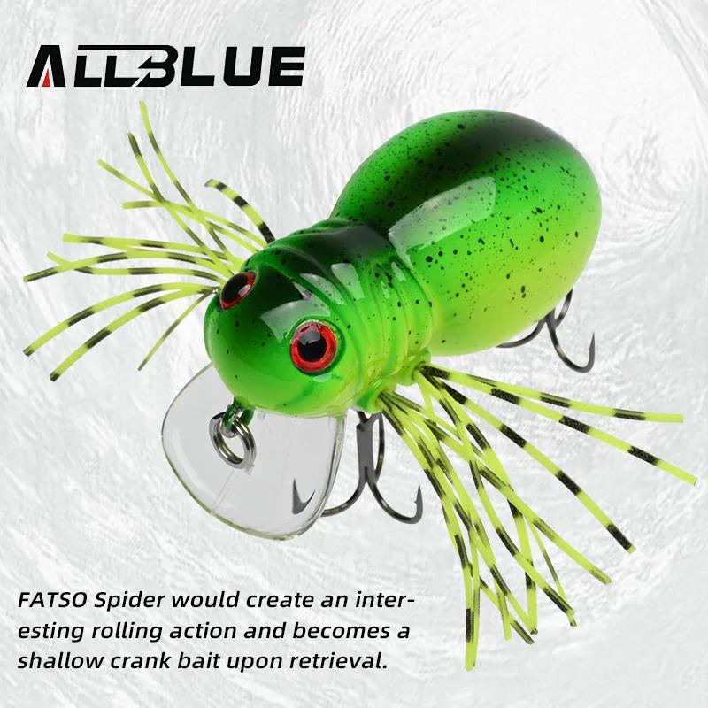 ALLBLUE FATSO SPIDER Topwater peu profond manivelle 41MM 6.2G roulant insecte leurre de pêche Wobble