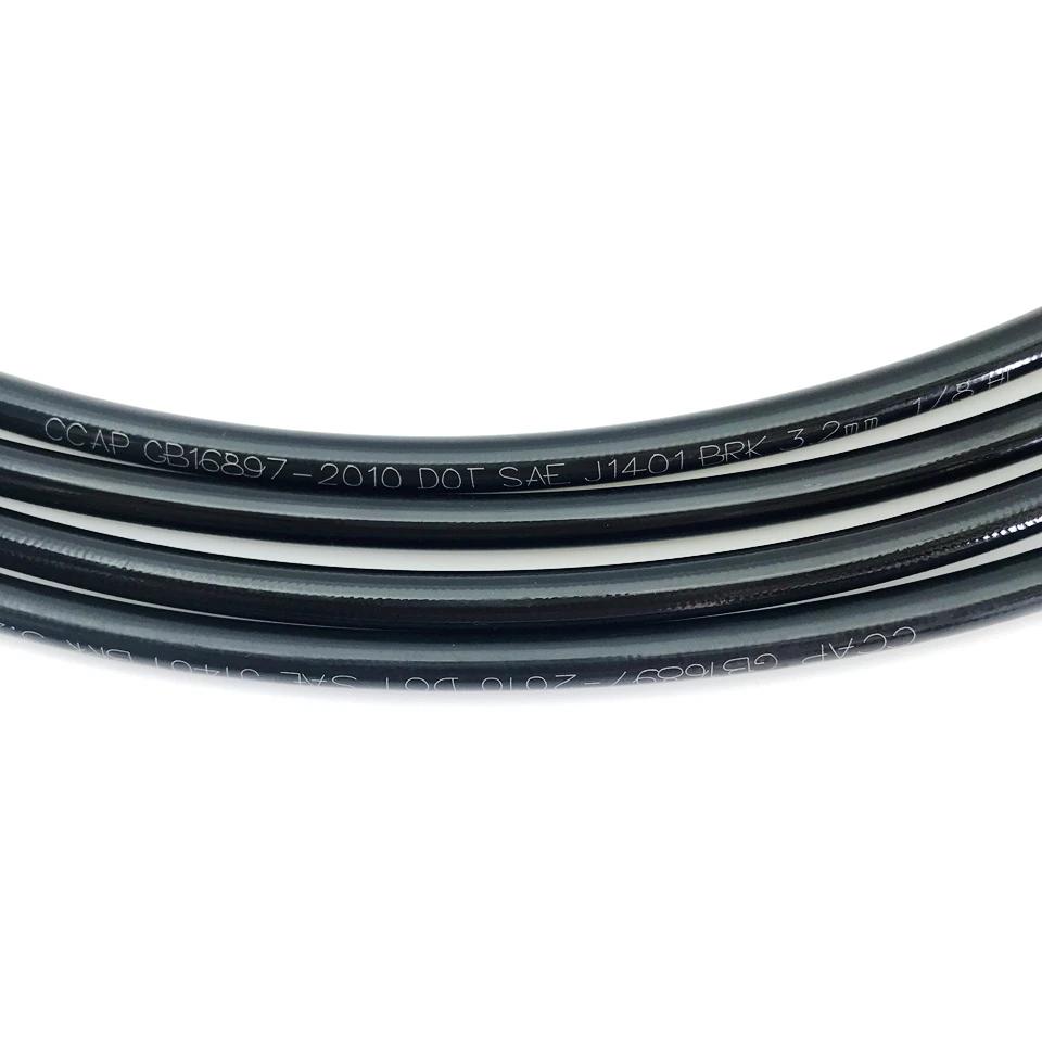 Tuyau de frein hydraulique noir à 28 degrés, 400 à 2200mm, ligne de tuyau d'huile DOT, câble tressé