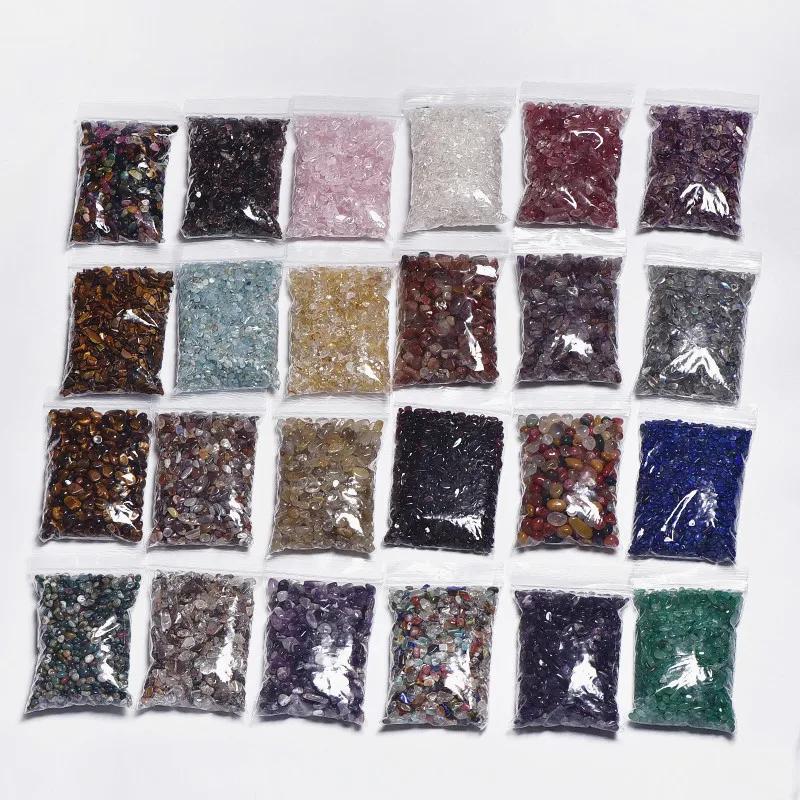 Pierres naturelles, cristaux de gravier, puce de minerai de Quartz, minéraux, guérison Reiki, Agates