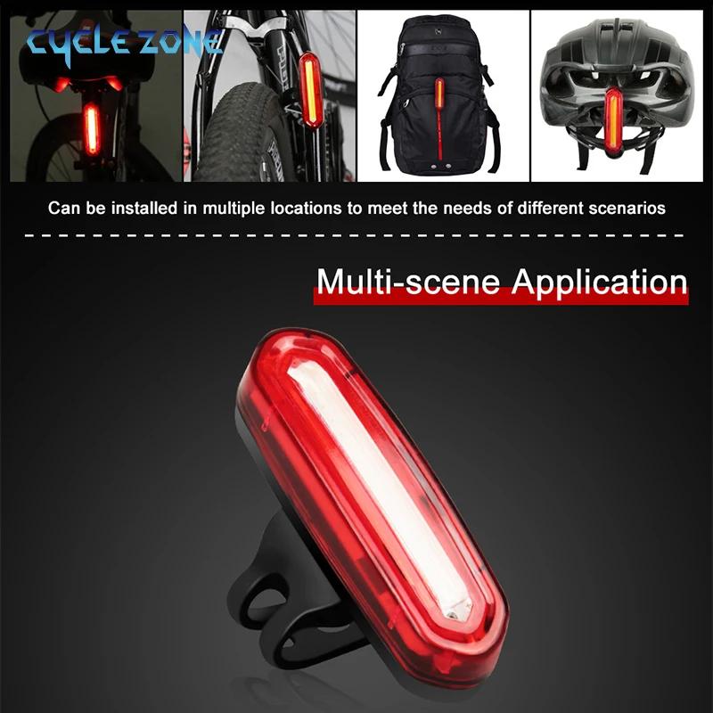 Feu arrière de vélo vtt, lumière rouge, lampe de sécurité chauffante, Rechargeable par USB, lumière