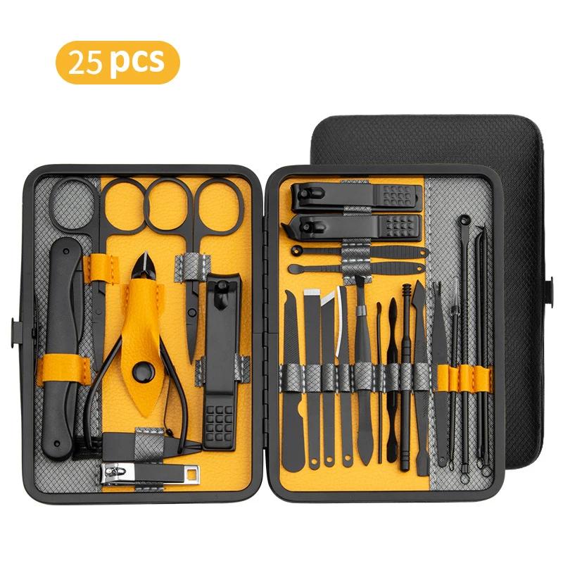 Ensemble de manucure 10/15/25 pièces, Kit complet de fonctions, ensembles de pédicure professionnels