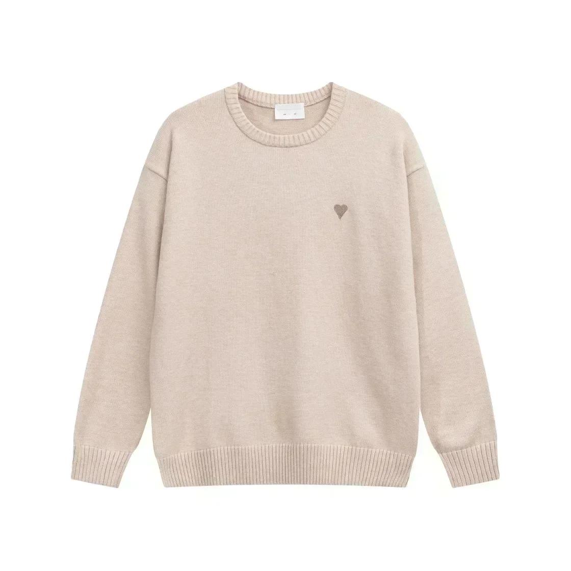 Sweat-shirt décontracté en coton brodé en forme de cœur, pour femmes et hommes, collection automne,