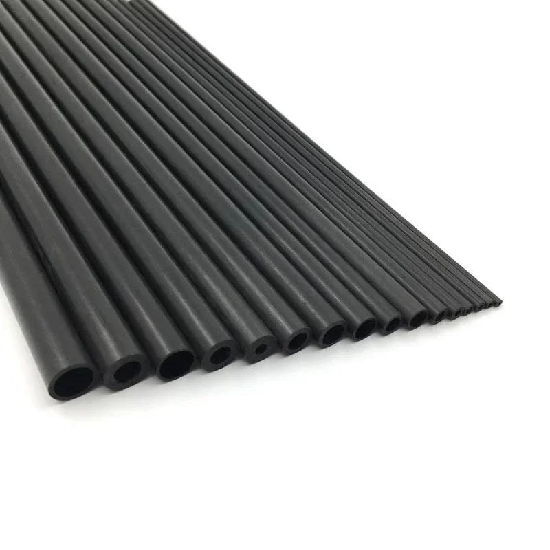 Tube creux en Fiber de carbone de 2 à 10mm/0.5 mètres, 4 pièces, haute qualité, 2mm/2.5mm/3mm/4mm/5m