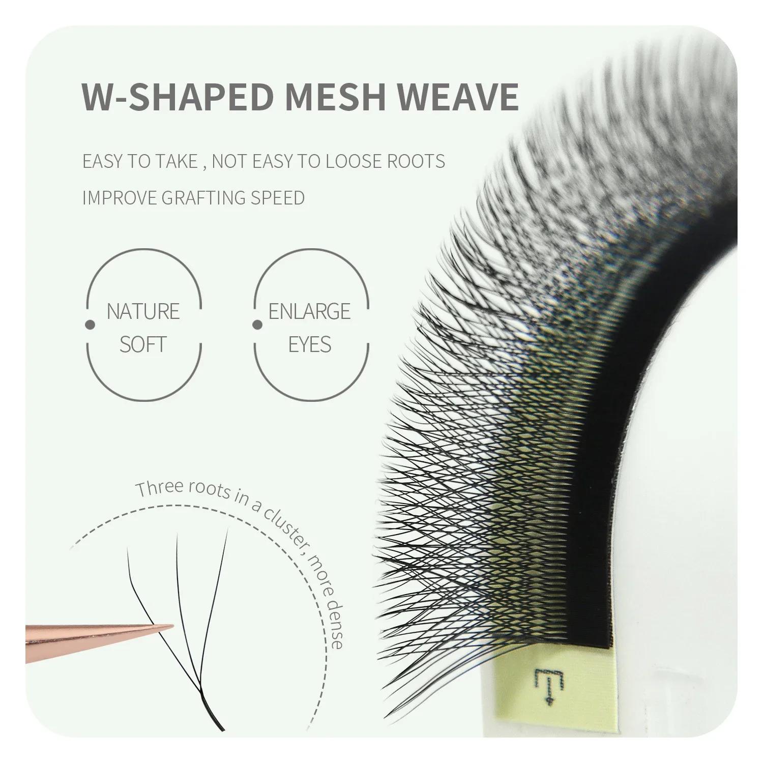 ANNAFRIS W forme Extensions de cils 3D préfabriqué Volume ventilateur W Style YY haute qualité natur