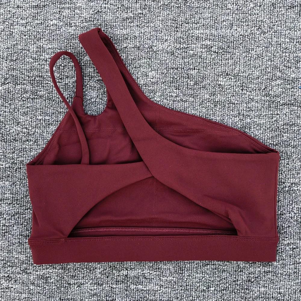 Soutien-gorge de sport Push Up pour femmes, bretelles obliques, antichoc, Yoga, haut court, course à