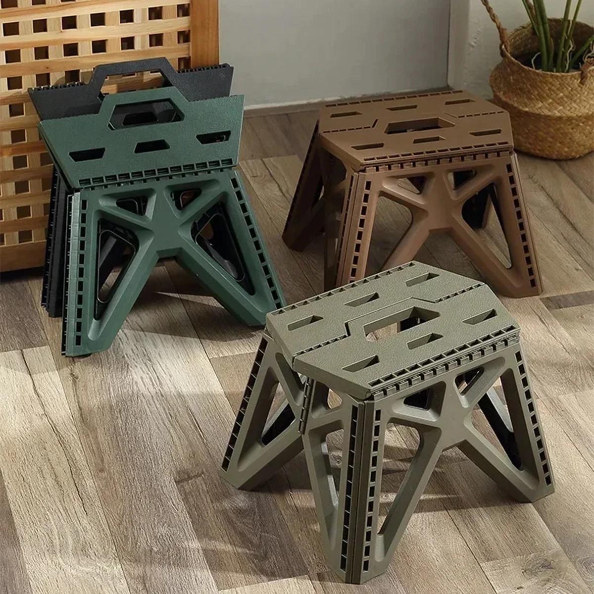 Chaise pliante portable, petit tabouret pliable durable à haute charge pour usage intérieur/extérieu