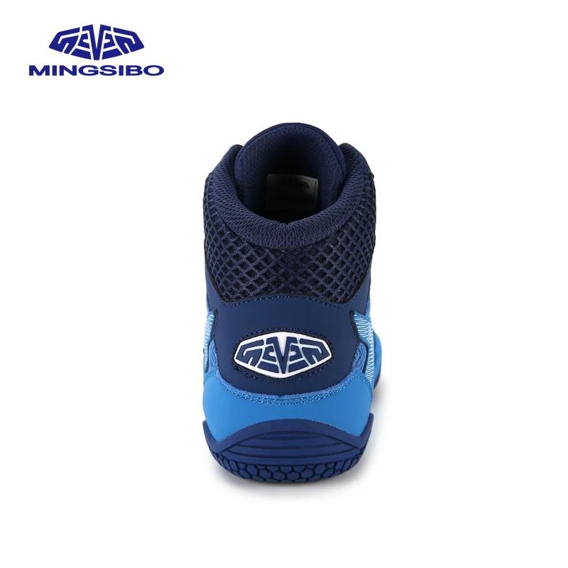 Original MINGSIBO mi coupe bleu baskets de boxe unisexe respirant lutte chaussures de combat vêtemen