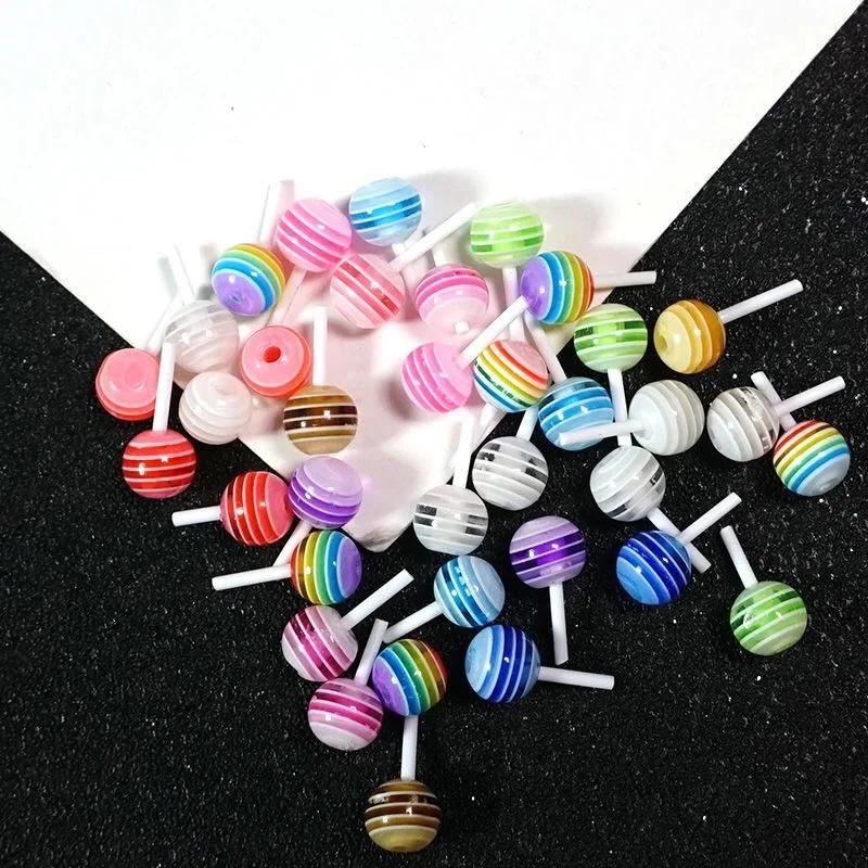 50pcs Miniature sucette/1:12 kawaii charme pour ongles, artisanat, bijoux/mignon 3D goujons charmes