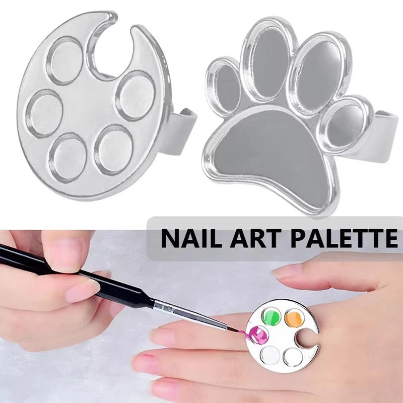 Mini anneau de mélange de Palette de couleurs pour Nail Art, conception d'empreintes mignonnes pour