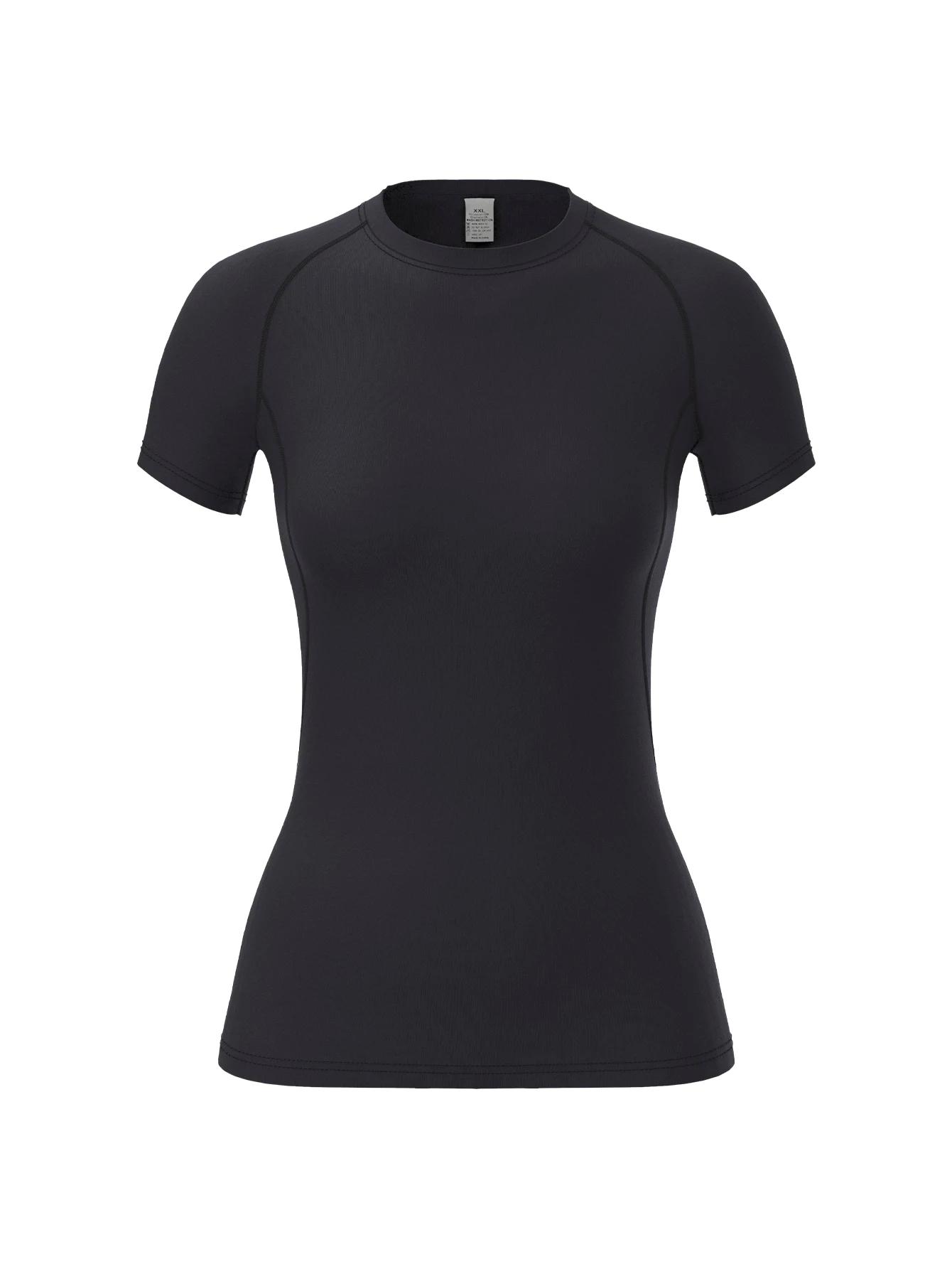Chemise de compression pour femmes, T-shirt de sport à manches courtes, yoga, course à pied, entraîn