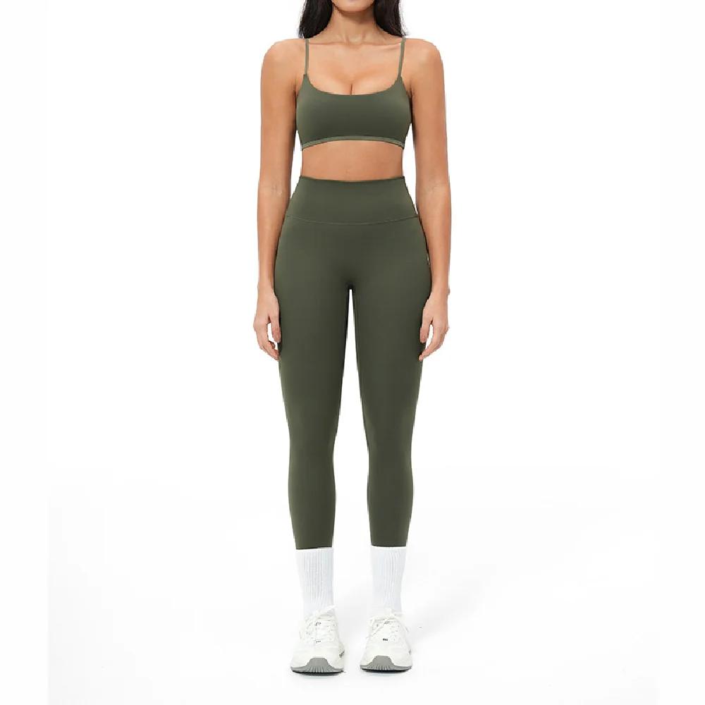 Ensemble de sport 2 pièces pour femme, tenue de yoga contrastée, vêtements de sport, ensemble d'entr