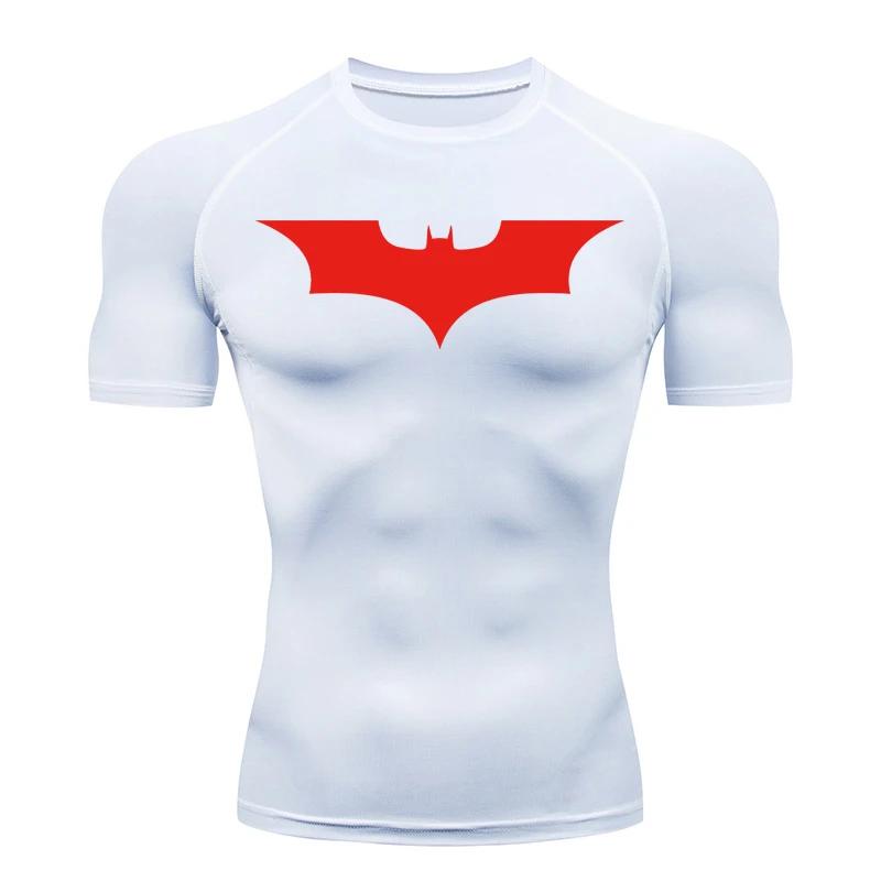 Chemises de compression imprimées chauve-souris pour hommes été manches courtes protection éruptions cutanées