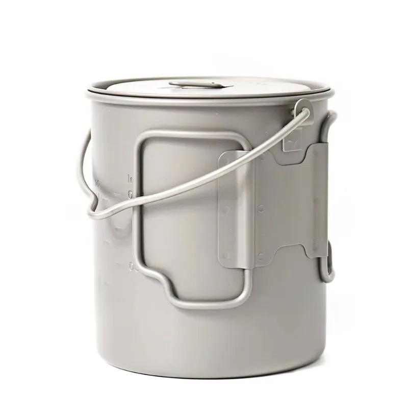 TOAKS Pot en titane de 750 ml avec poignée de caution Pot de camping en plein air POT-750-BH