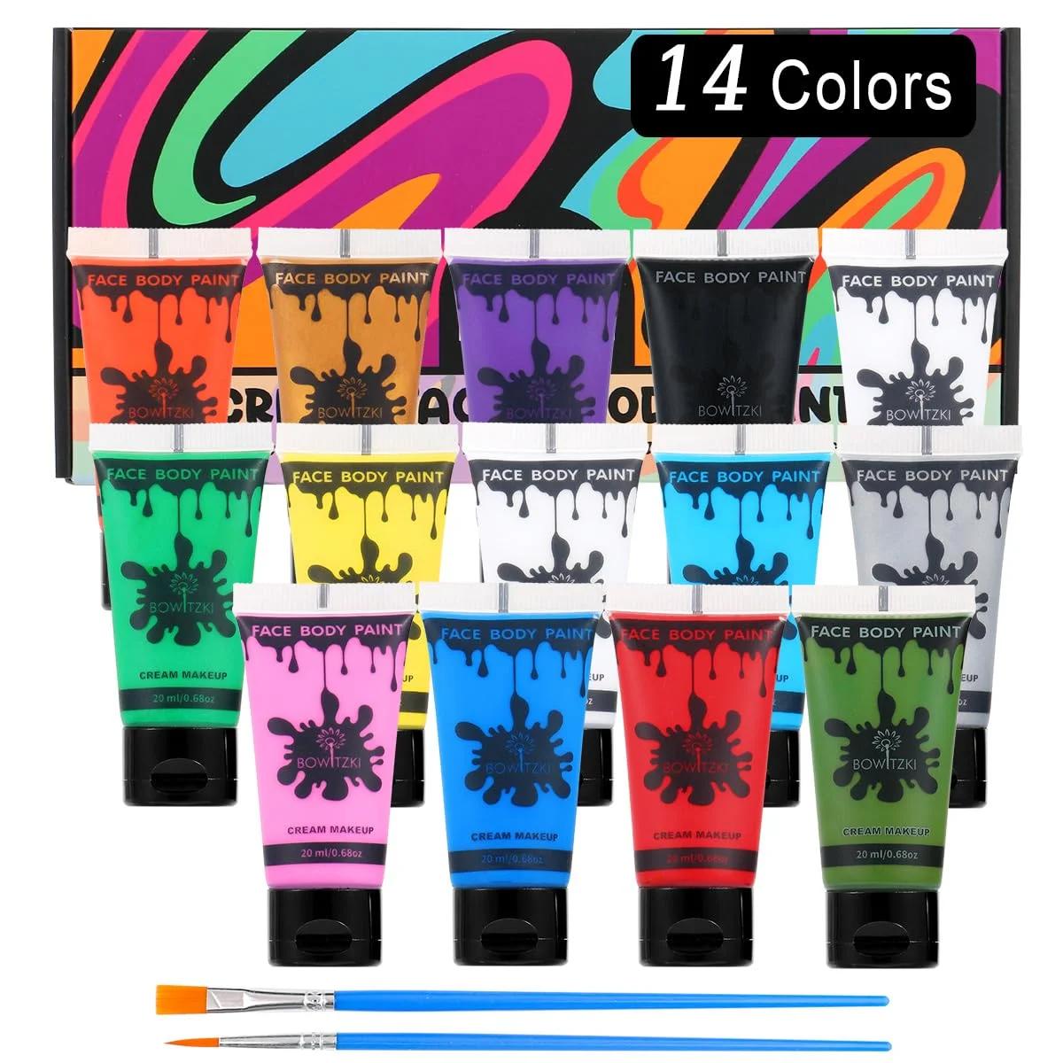 Bowitzki – ensemble de peinture pour le visage et le corps, 14 couleurs, maquillage crème, 20ml, à b