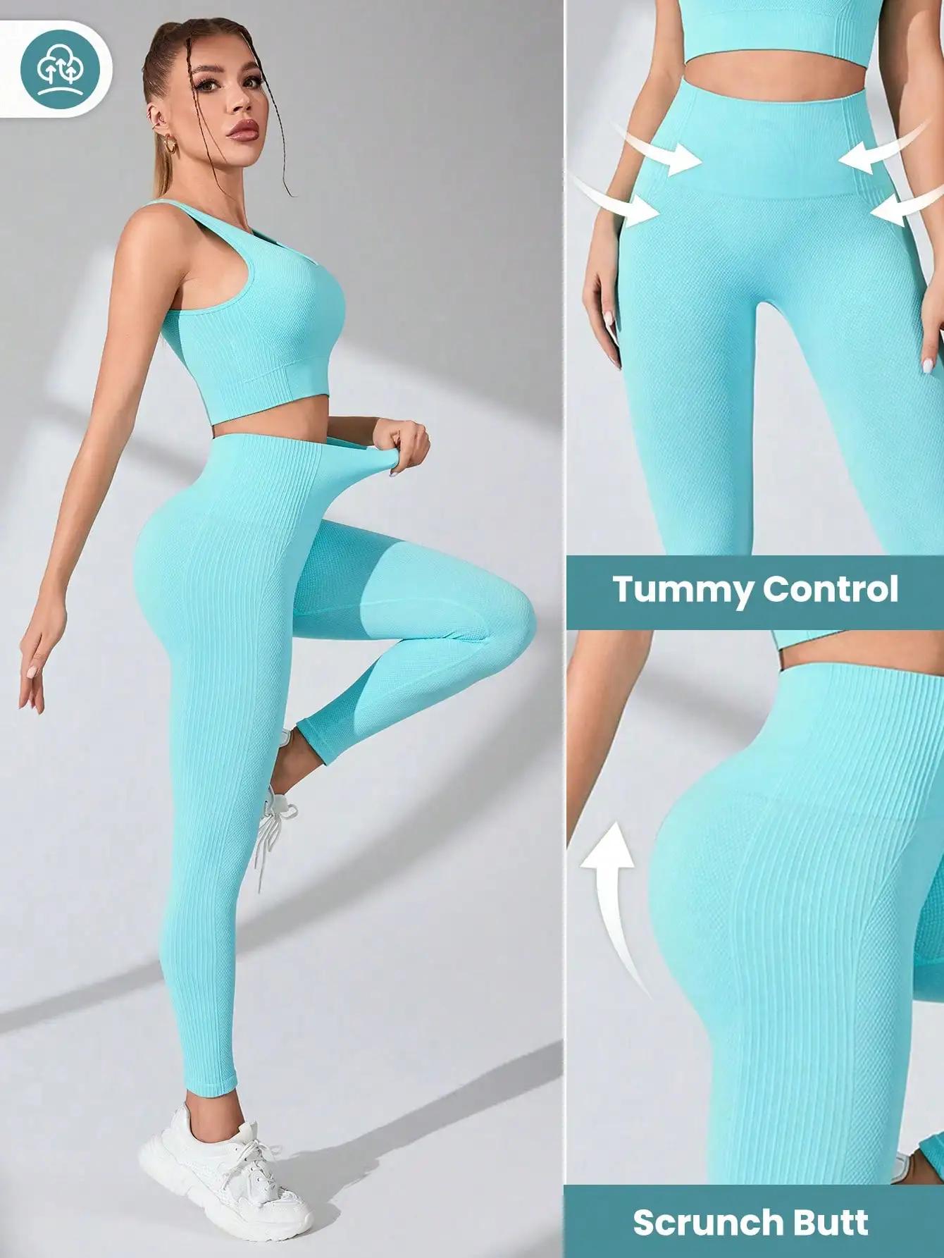 Ensembles d'entraînement pour femmes 2 pièces – Leggings de yoga sans couture et soutien-gorge de sp