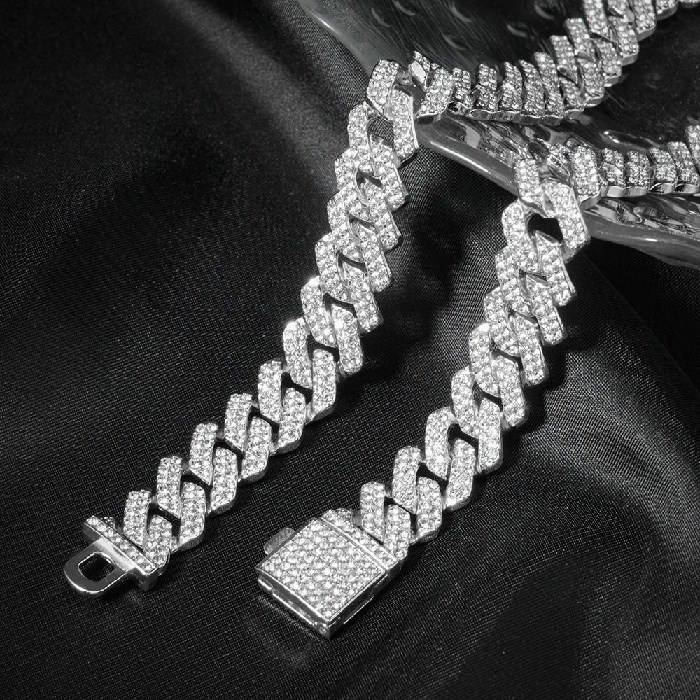 Montre à chaîne cubaine pour hommes, 3 pièces, Hip Hop Miami, bordure glacée, pavé de strass, rappeu