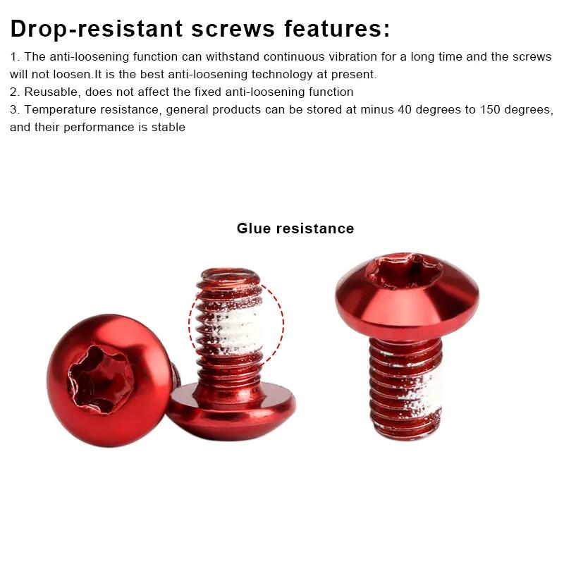 Vis de frein à disque de vélo M5x10mm T25 placage titane coloré vtt couleur de vélo vis à disque ant