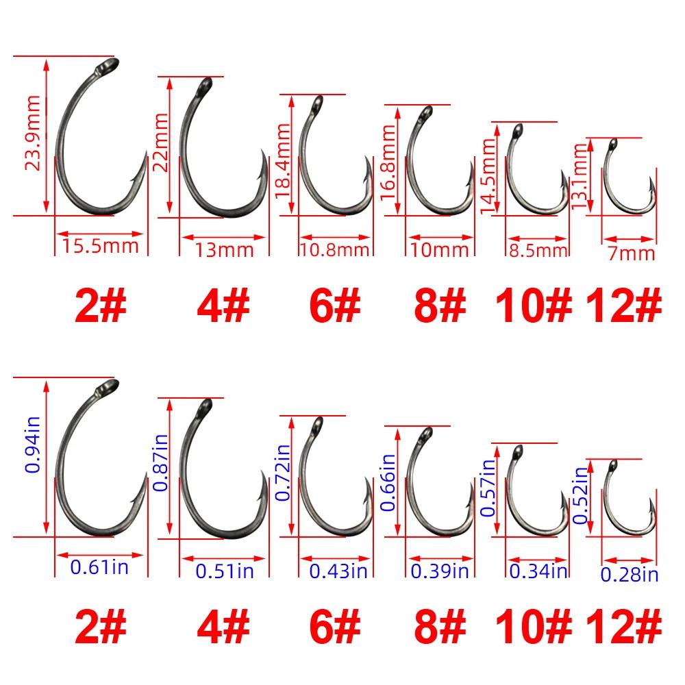 Hirisi 50pcs Hameçons barbelés en acier inoxydable revêtement à haute teneur en carbone crochets de
