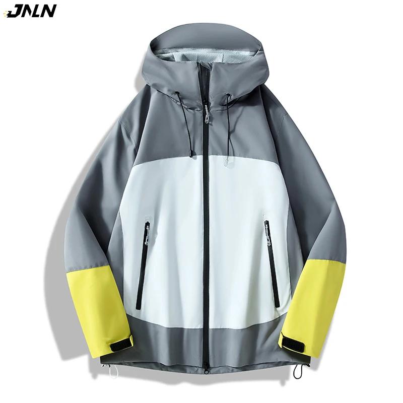JNLN unisexe imperméable Softshell veste randonnée Camping escalade Trekking coupe-vent à capuche dé