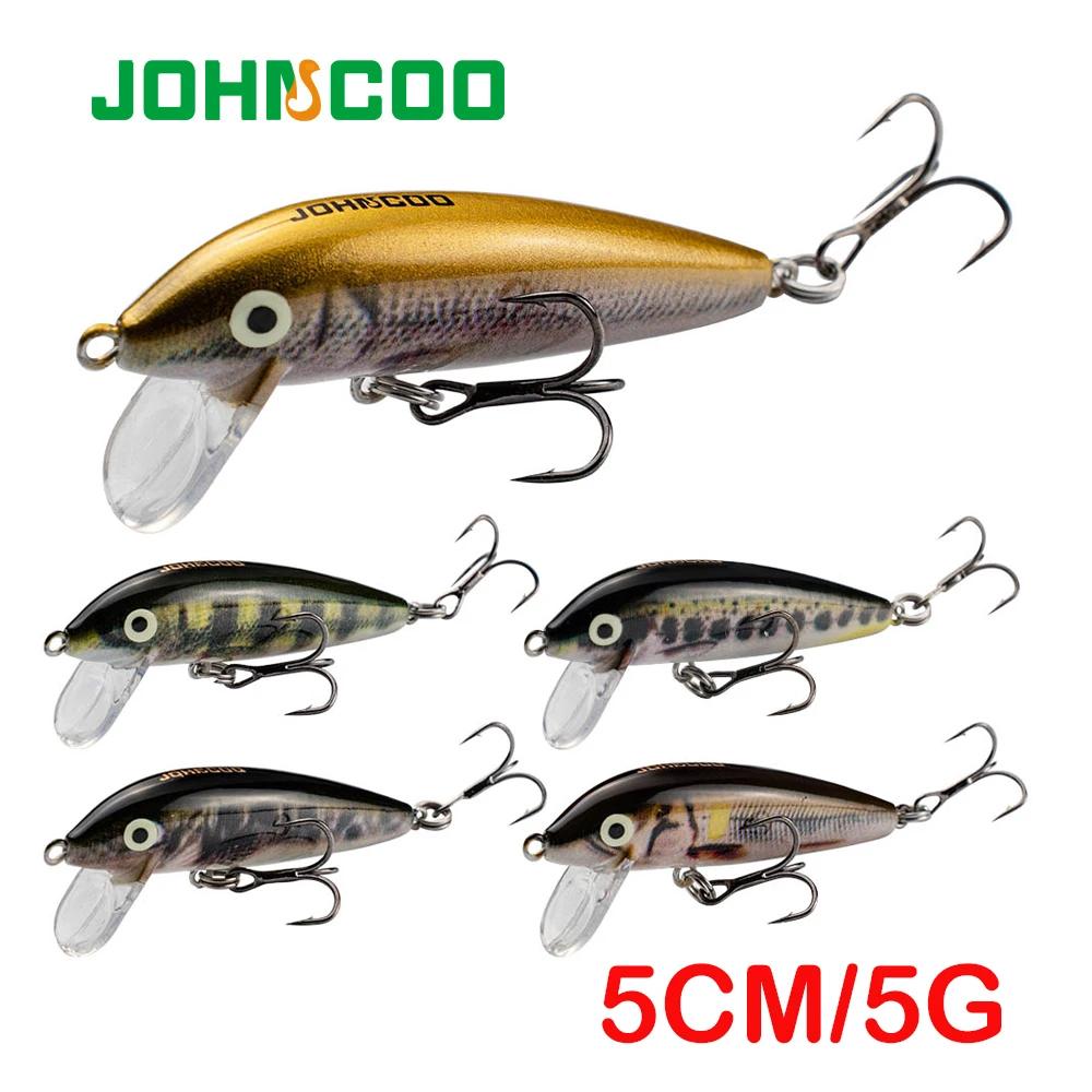 JOHNCOO 5 cm 5g coulant vairon Wobblers leurres de pêche truite leurre et appât dur Jerkbait pour pe