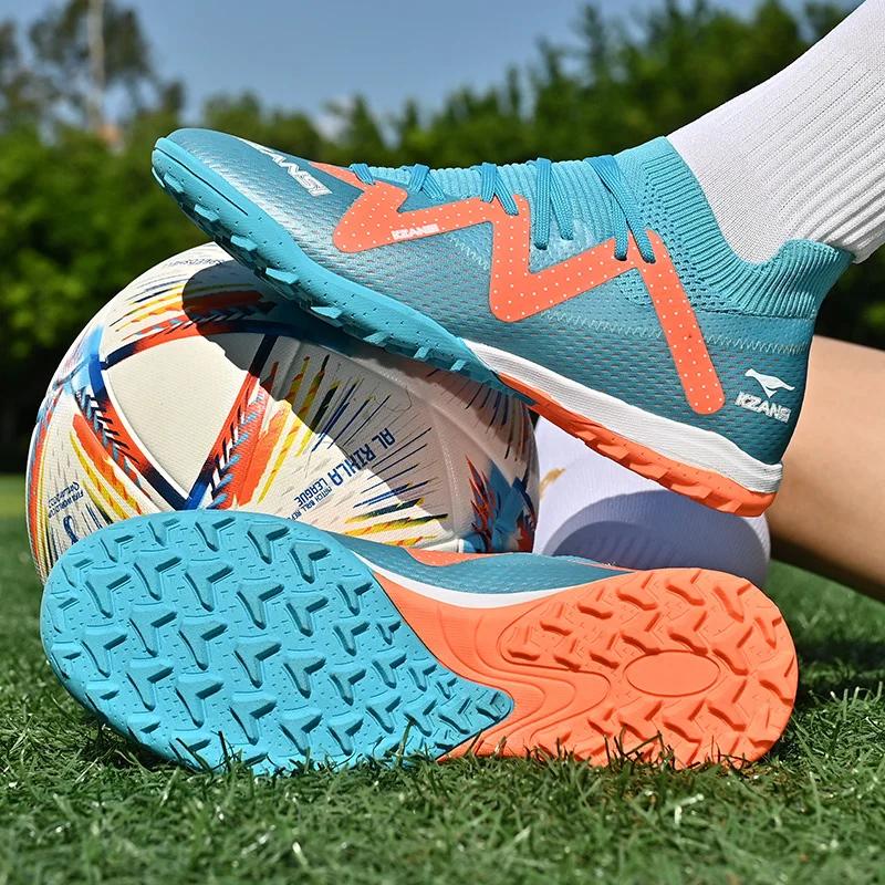 Chaussures de football non ald pour hommes, chaussures de football professionnelles bleues, baskets