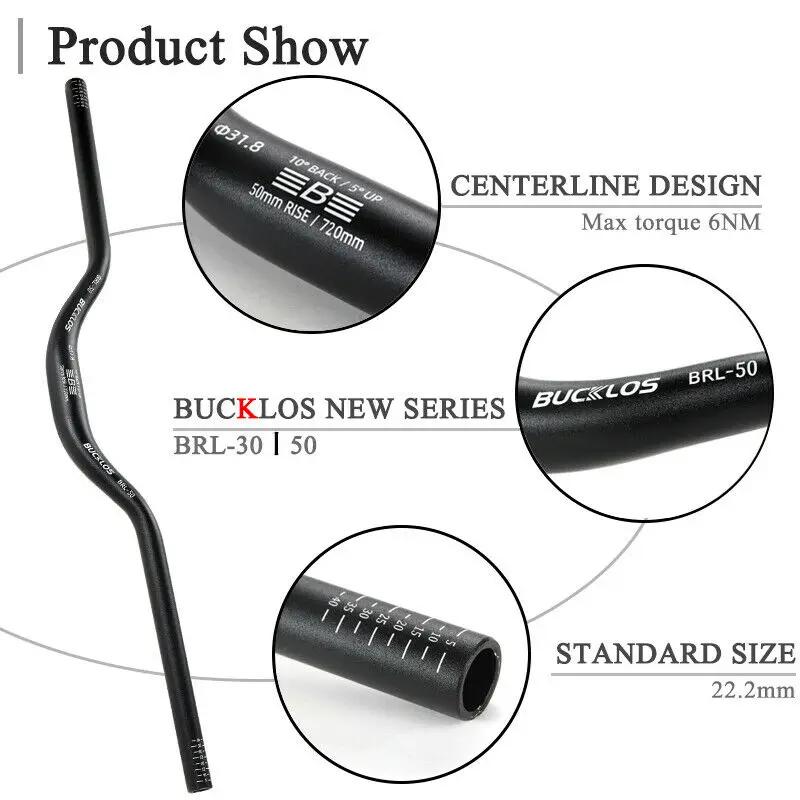 BUCKLOS 25.4mm 31.8mm guidon de vélo 620/660/720/780mm guidon d'hirondelle de vélo ultraléger Type M