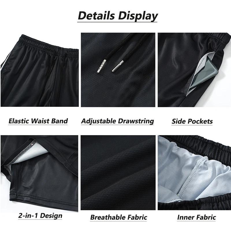 Anime sport Fitness course Jogging Performance Shorts hommes Shorts 2 en 1 bicouche Shorts imprimer