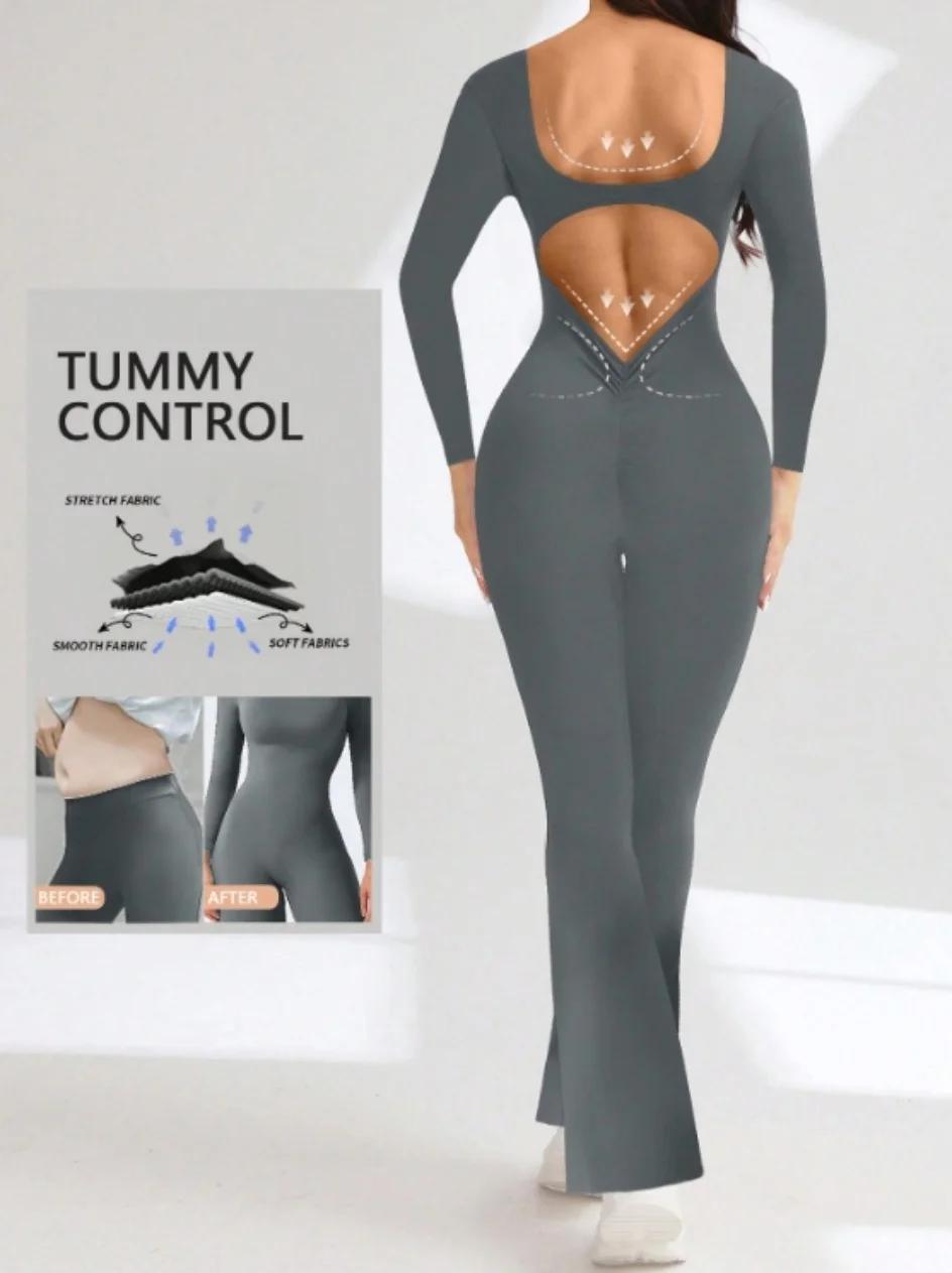 Combinaison d'exercice de compression à manches longues, couleur unie, haute qualité, vêtements de s