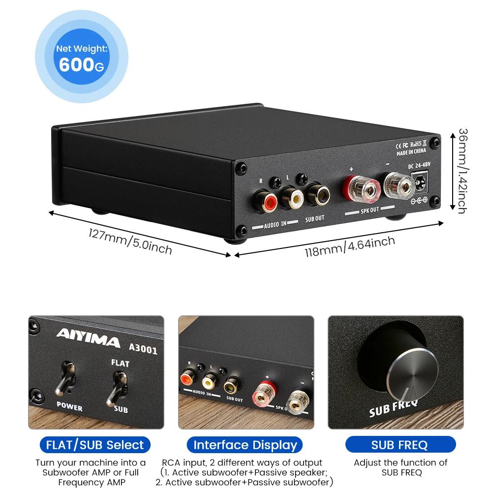 Amplificateur de subwoofer AIYIMA Audio A3001 TPA3255 300W, amplificateur de haut-parleur HIFI, ampl