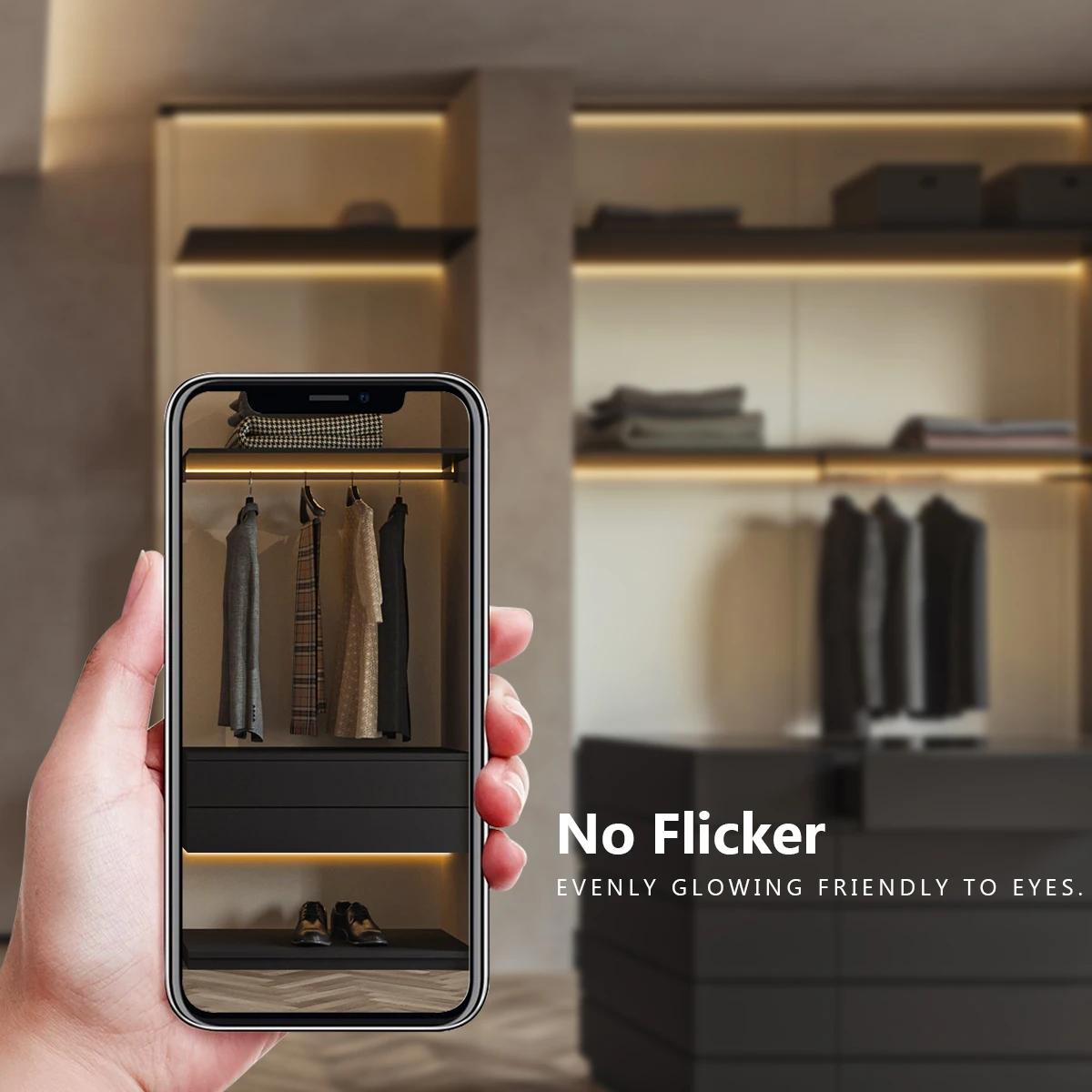 Dimmable LED armoire lumière COB bande cuisine étagère garde-manger vitrine chambre placard rétro-éc
