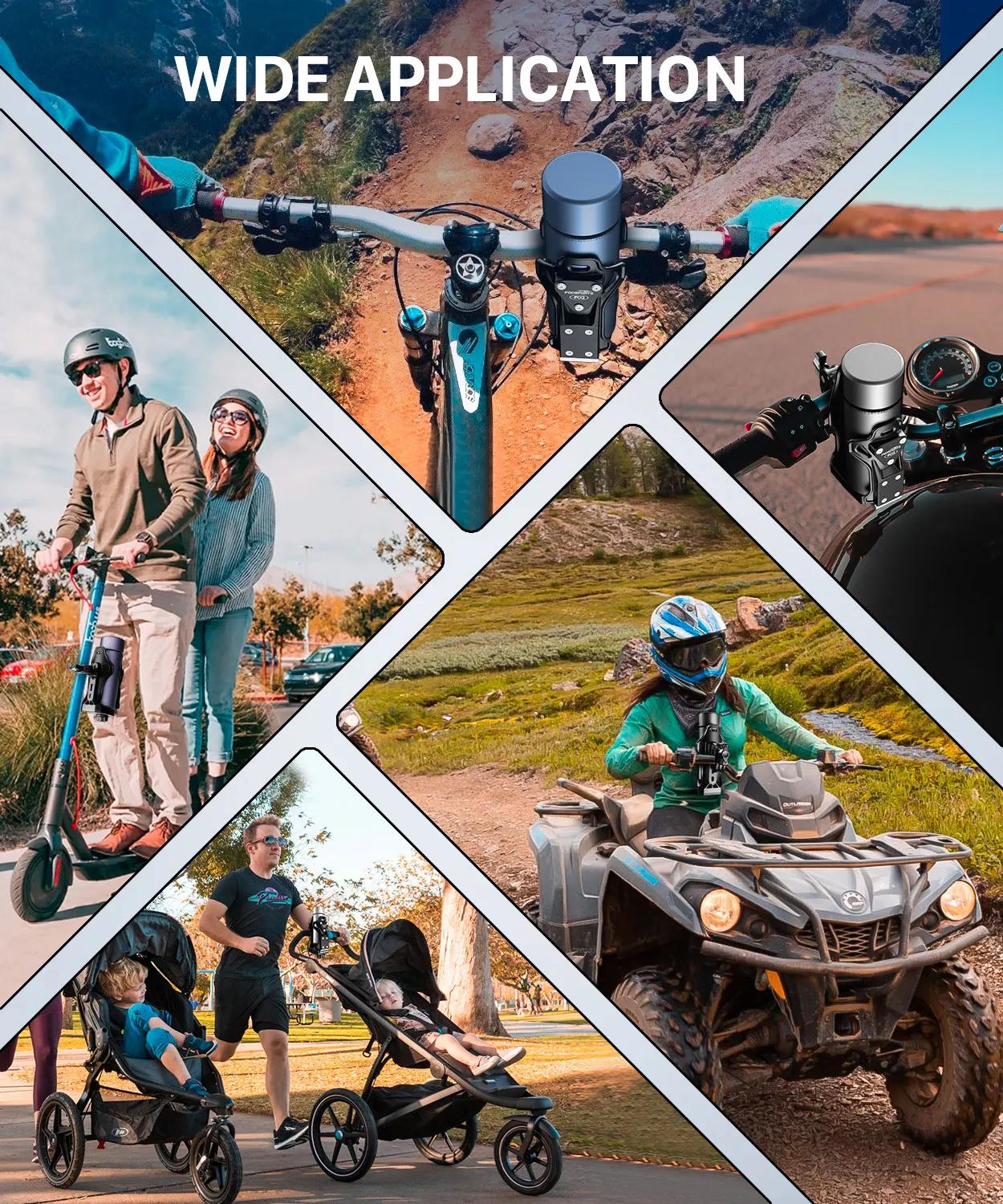Fodsports porte-gobelet moto amélioré ATV porte-gobelet d'eau porte-bouteille de vélo 360 ° Fourni
