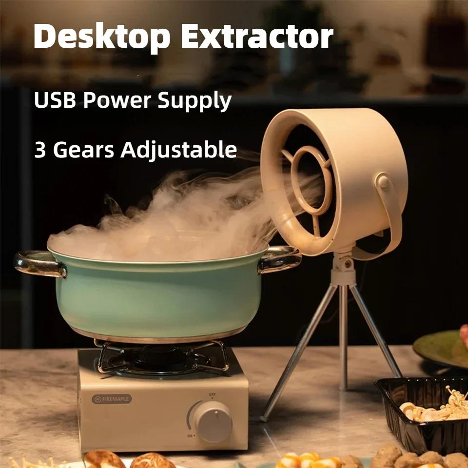 Ventilateur portable, petite hotte de cuisine, extracteur, alimentation USB, hotte de cuisine de bur