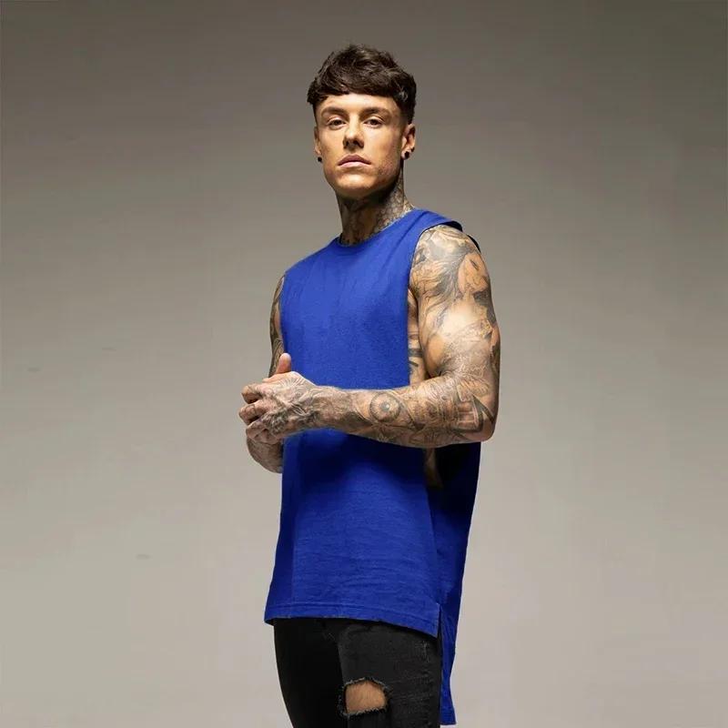 Vêtements de sport de fitness pour hommes, t-shirts en coton précieux, maillots Hip-Hop, extension m