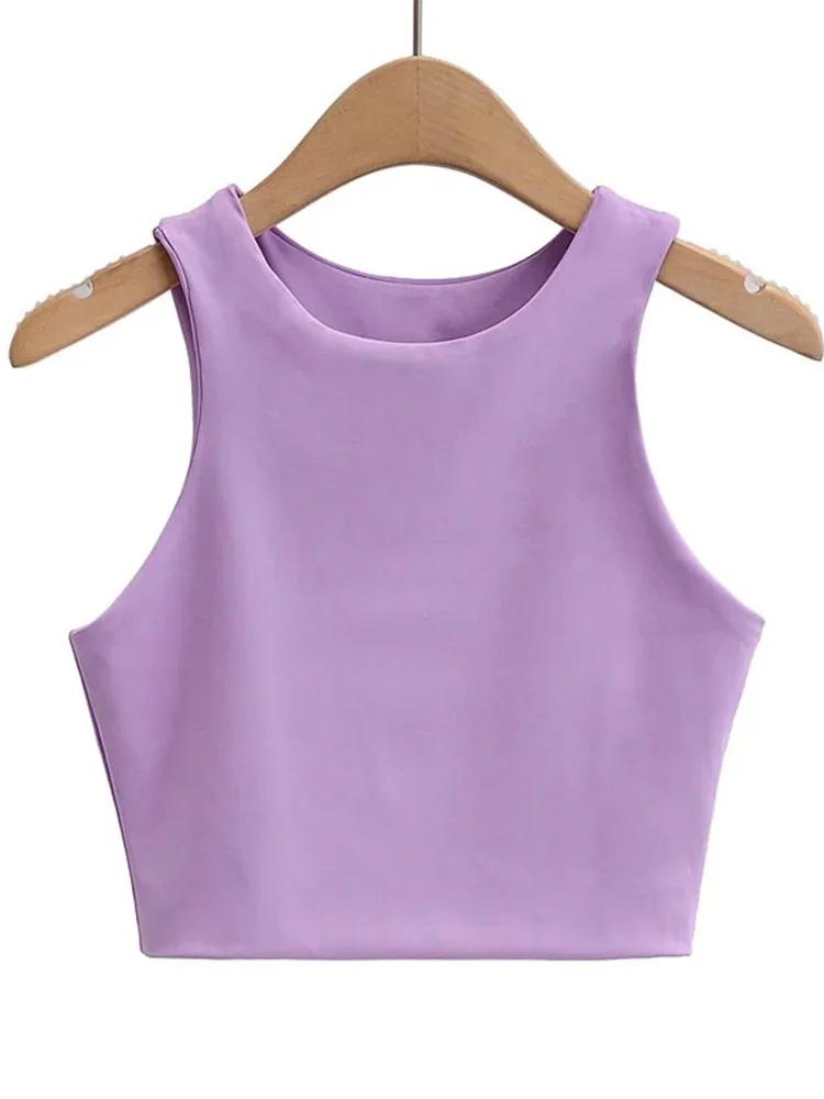 Débardeur Sexy et Slim pour femmes, col rond, sans manches, Double Nylon, bonne qualité, 6 couleurs,